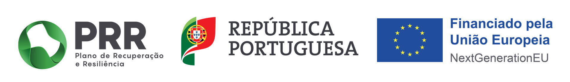 PRR — Plano de Recuperação e Resiliência, República Portuguesa e Financiado pela União Europeia — NextGenerationEU